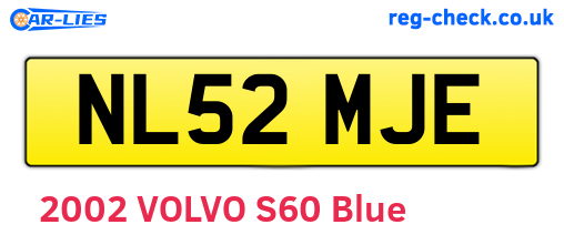NL52MJE are the vehicle registration plates.