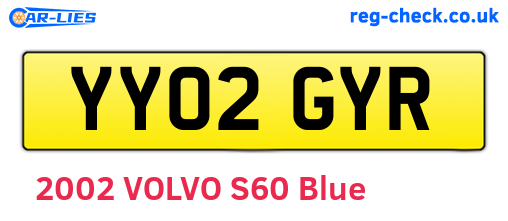 YY02GYR are the vehicle registration plates.