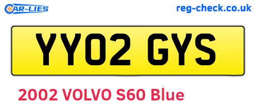 YY02GYS are the vehicle registration plates.