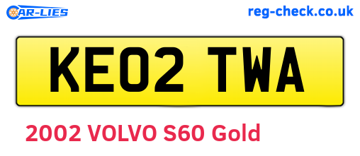 KE02TWA are the vehicle registration plates.