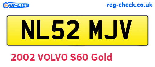 NL52MJV are the vehicle registration plates.