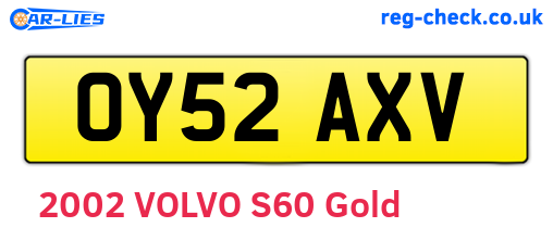 OY52AXV are the vehicle registration plates.