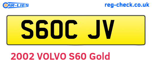 S60CJV are the vehicle registration plates.