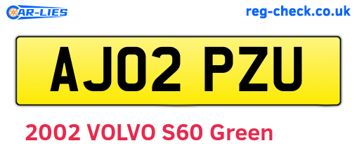 AJ02PZU are the vehicle registration plates.