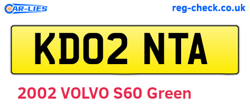 KD02NTA are the vehicle registration plates.