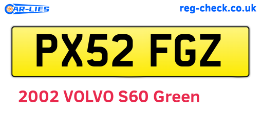 PX52FGZ are the vehicle registration plates.