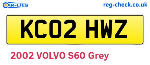 KC02HWZ are the vehicle registration plates.