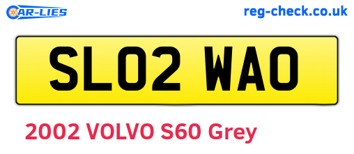SL02WAO are the vehicle registration plates.