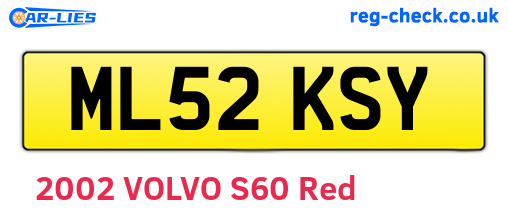 ML52KSY are the vehicle registration plates.