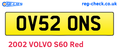 OV52ONS are the vehicle registration plates.
