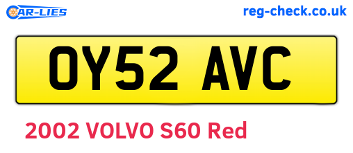 OY52AVC are the vehicle registration plates.