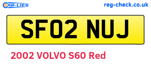 SF02NUJ are the vehicle registration plates.