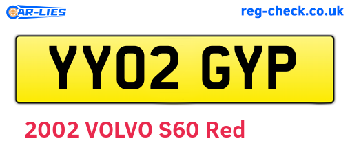 YY02GYP are the vehicle registration plates.