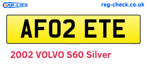 AF02ETE are the vehicle registration plates.