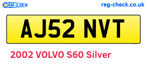 AJ52NVT are the vehicle registration plates.