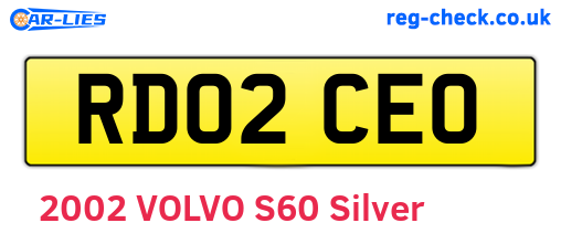 RD02CEO are the vehicle registration plates.