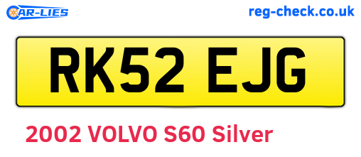 RK52EJG are the vehicle registration plates.