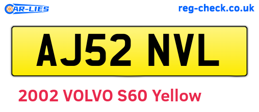 AJ52NVL are the vehicle registration plates.