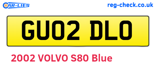 GU02DLO are the vehicle registration plates.