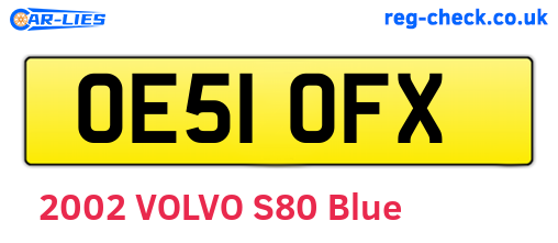 OE51OFX are the vehicle registration plates.