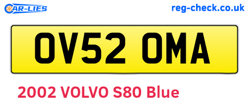 OV52OMA are the vehicle registration plates.