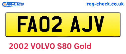 FA02AJV are the vehicle registration plates.