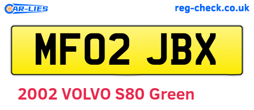 MF02JBX are the vehicle registration plates.
