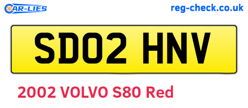 SD02HNV are the vehicle registration plates.