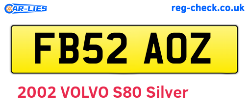FB52AOZ are the vehicle registration plates.