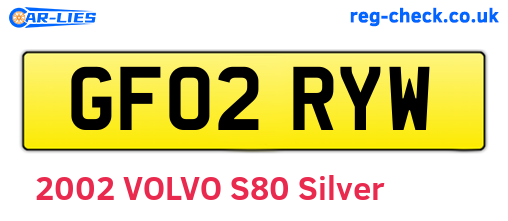 GF02RYW are the vehicle registration plates.