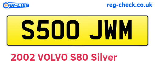 S500JWM are the vehicle registration plates.
