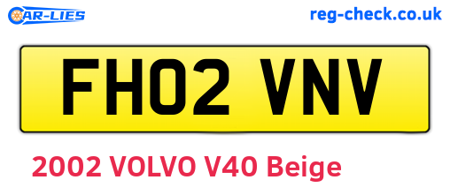 FH02VNV are the vehicle registration plates.