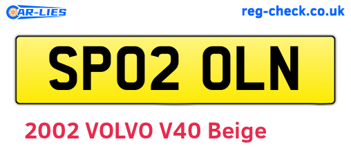 SP02OLN are the vehicle registration plates.