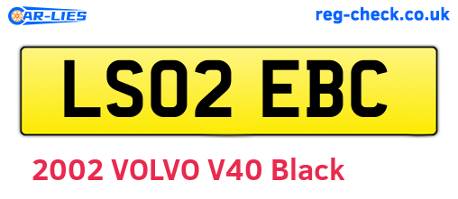 LS02EBC are the vehicle registration plates.