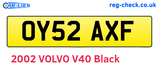 OY52AXF are the vehicle registration plates.