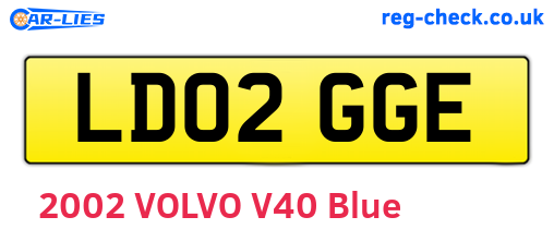 LD02GGE are the vehicle registration plates.