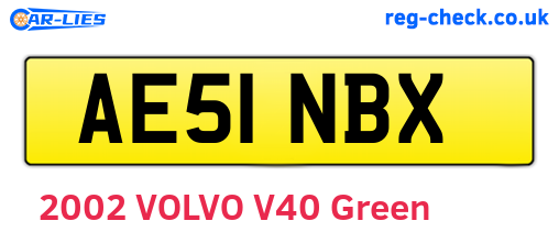 AE51NBX are the vehicle registration plates.