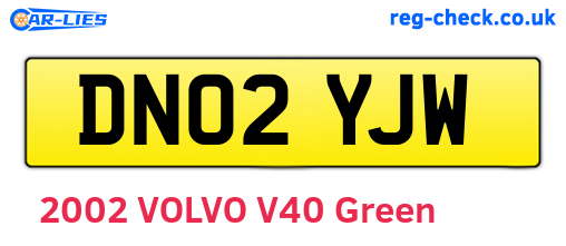 DN02YJW are the vehicle registration plates.