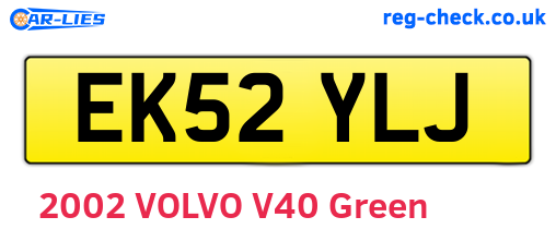 EK52YLJ are the vehicle registration plates.