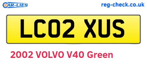 LC02XUS are the vehicle registration plates.