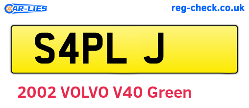S4PLJ are the vehicle registration plates.