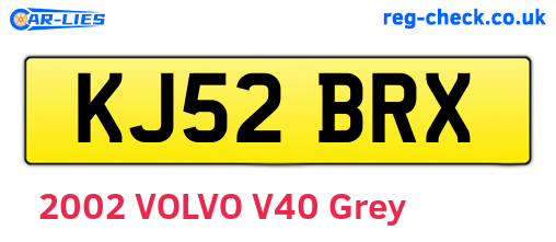 KJ52BRX are the vehicle registration plates.
