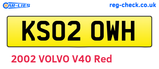 KS02OWH are the vehicle registration plates.
