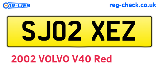 SJ02XEZ are the vehicle registration plates.