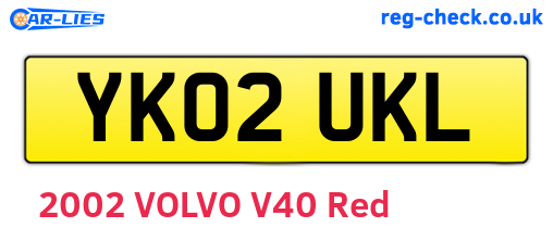 YK02UKL are the vehicle registration plates.