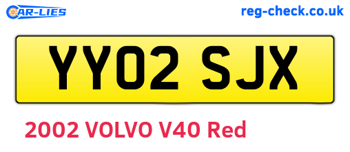 YY02SJX are the vehicle registration plates.