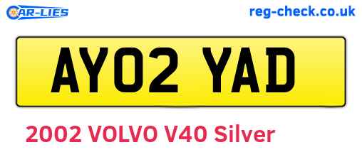 AY02YAD are the vehicle registration plates.