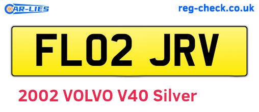 FL02JRV are the vehicle registration plates.