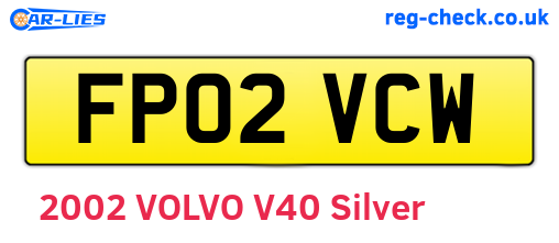 FP02VCW are the vehicle registration plates.