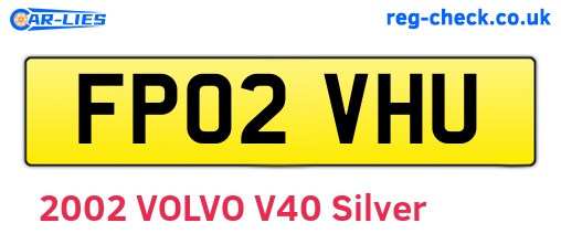 FP02VHU are the vehicle registration plates.